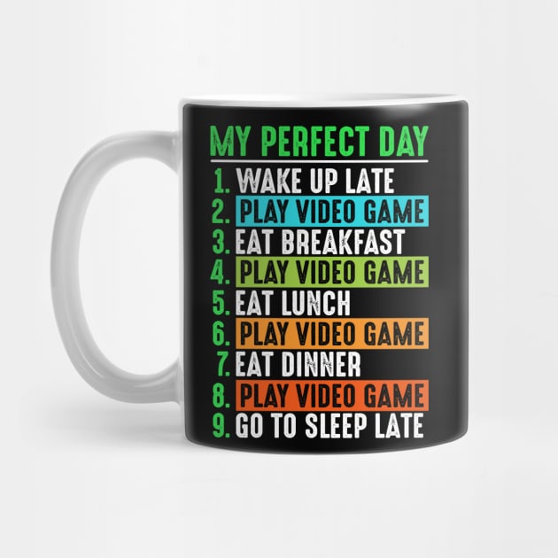 My Perfect Day Video Games Funny PC Day T-Shirt by Upswipe.de